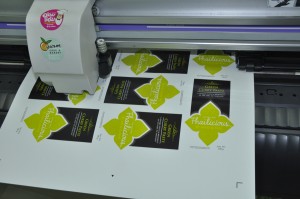 พิมพ์ ฉลากสินค้าด้วยเครื่อง Digital Offset วัสดุ PP Sticker เงา ไดคัทด้วยเครื่อง Mimaki ไดคัท CG-60SR III